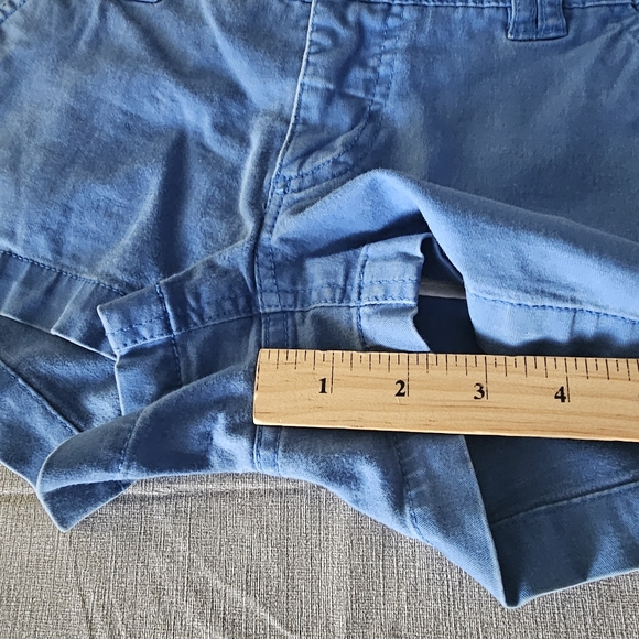 Anchor Blue Vintage y2k Blue Chino Micro Shorts Size 5 Super Low Rise - Picture 7 of 7